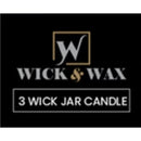 Wick & Wax Vanilla Scented 3-Wick Jar Candle, 14oz (Pack of 3)