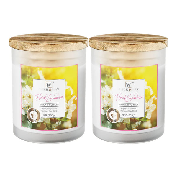 Wick & Wax Floral Sunshine 2-Wick Jar Candle, 9oz (Pack of 2)