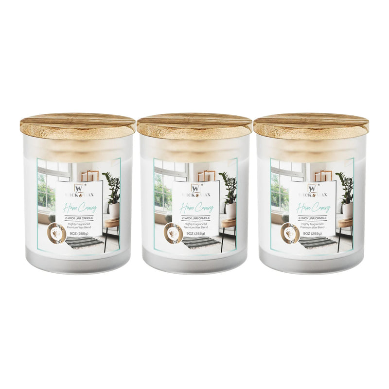 Wick & Wax Home Coming 2-Wick Jar Candle, 9oz (Pack of 3)