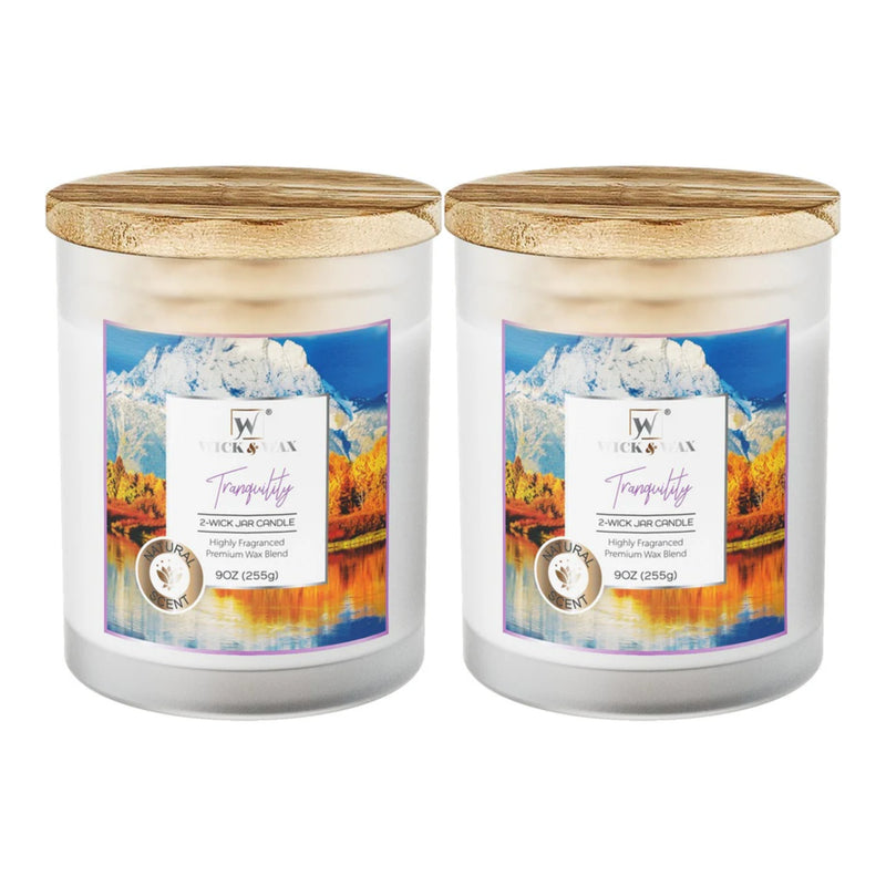Wick & Wax Tranquility 2-Wick Jar Candle, 9oz (Pack of 2)