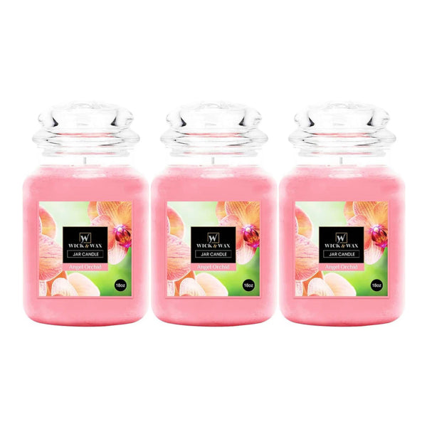 Wick & Wax Angel Orchid Original Large Jar Candle, 18oz. (Pack of 3)