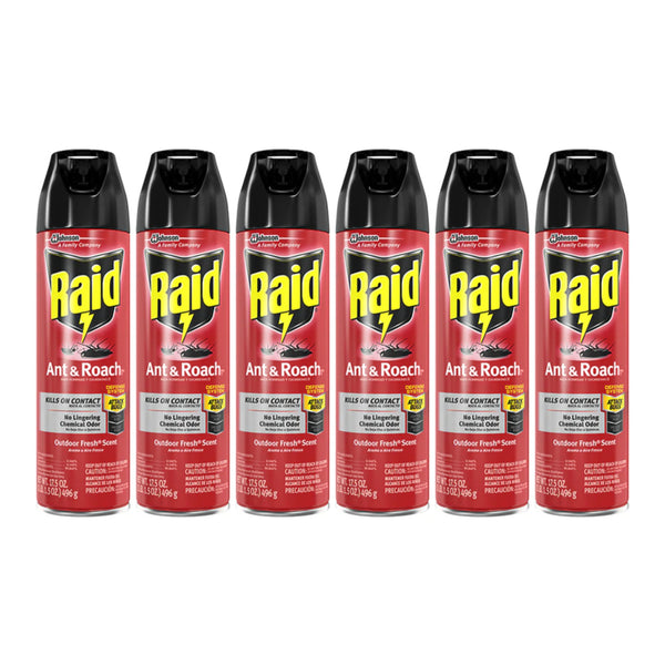 Raid Ant & Roach Spray - Outdoor Fresh Scent, 17.5 oz. (Pack of 6)