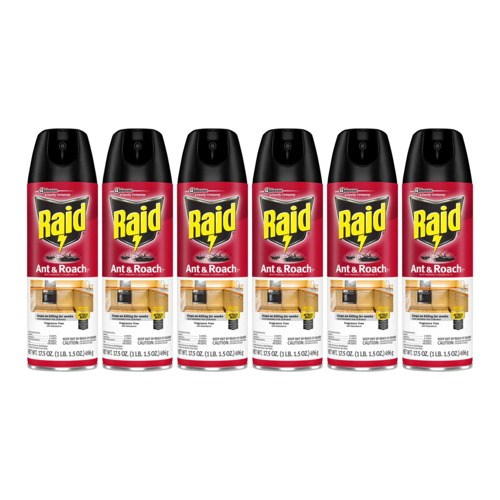 Raid Ant & Roach Spray - Fragrance Free, 17.5 oz. (Pack of 6) – MarketCOL