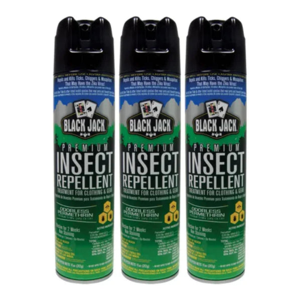 Black Jack Premium Insect Repellent - Odorless, 11oz. (312g) (Pack of 3)