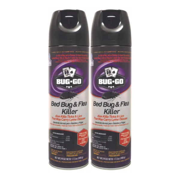 Bug Go Bed Bug & Flea Killer (Ticks & Lice), 17.5oz (496g) (Pack of 2)