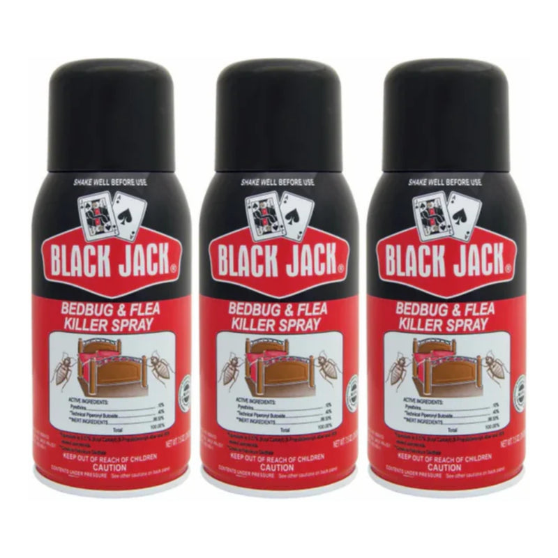 Black Jack Bedbug & Flea Killer Spray, 7.5oz (210g) (Pack of 3)