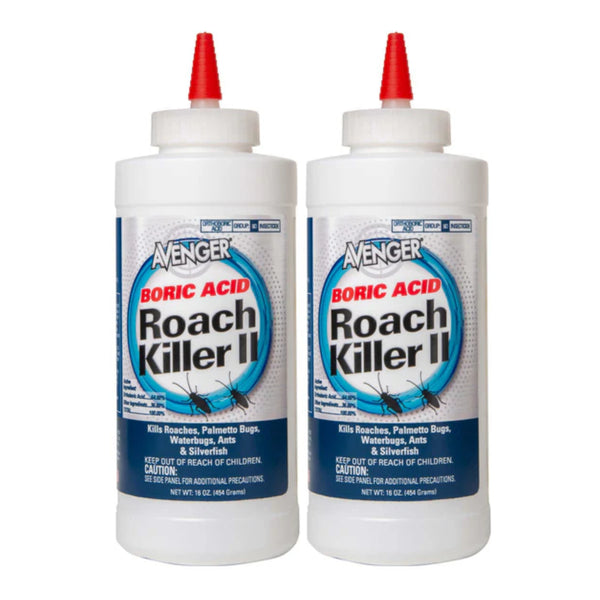 Avenger Boric Acid Roach Killer II, 16oz. (454g) (Pack of 2)