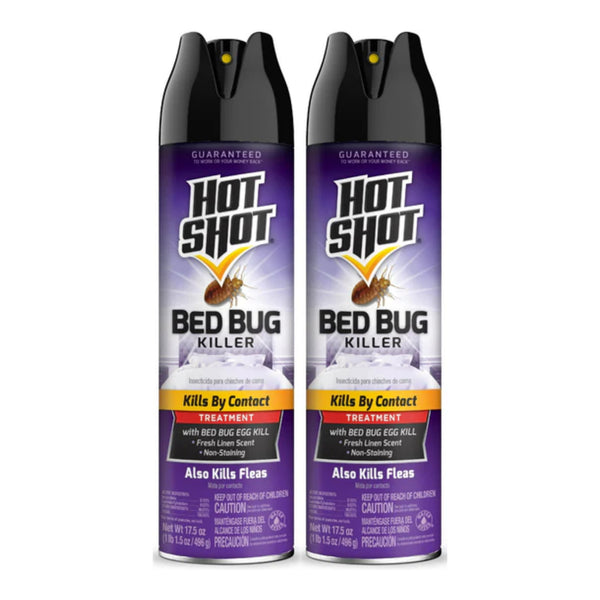 Hot Shot Bed Bug Killer w/ Egg Kill (Also Kills Fleas), 17.5oz (Pack of 2)