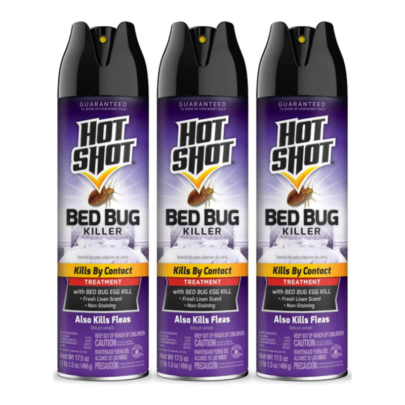 Hot Shot Bed Bug Killer w/ Egg Kill (Also Kills Fleas), 17.5oz (Pack of 3)