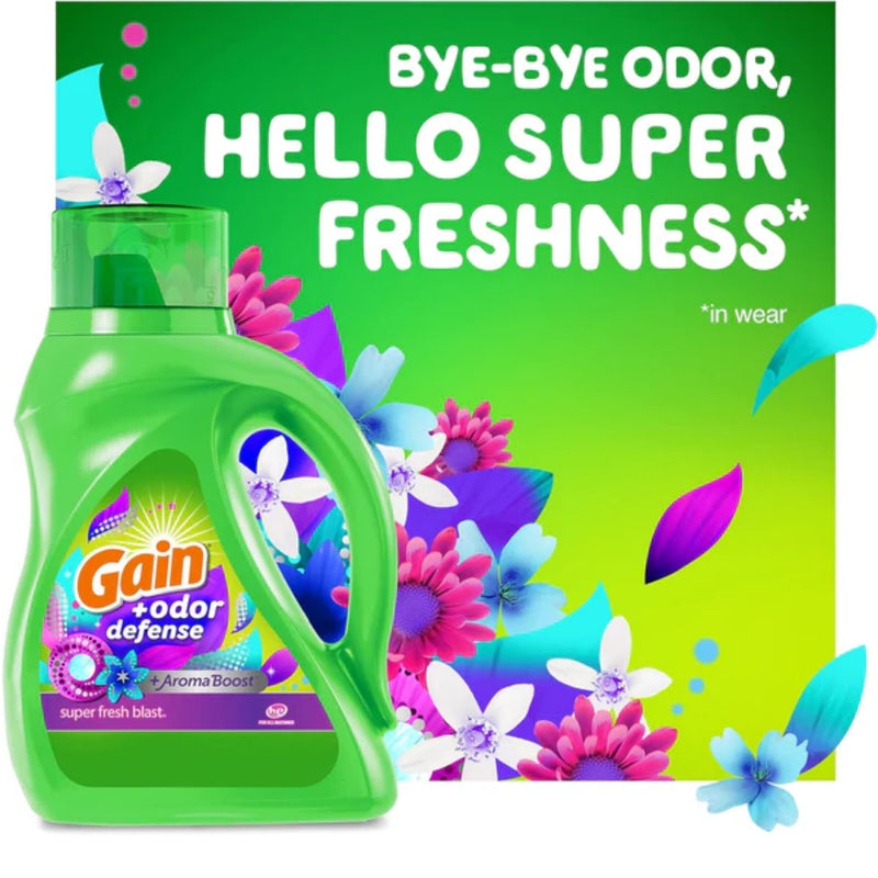 Gain + Odor Defense Super Fresh Blast Laundry Detergent, 10oz 306ml