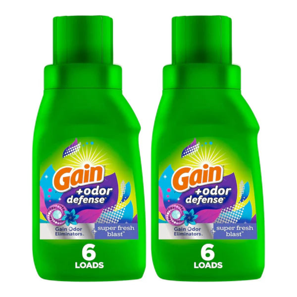 Gain + Odor Defense Super Fresh Blast Laundry Detergent, 10oz 306ml (Pack of 2)