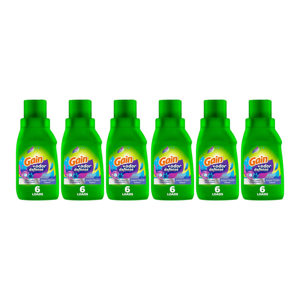 Gain + Odor Defense Super Fresh Blast Laundry Detergent, 10oz 306ml (Pack of 6)