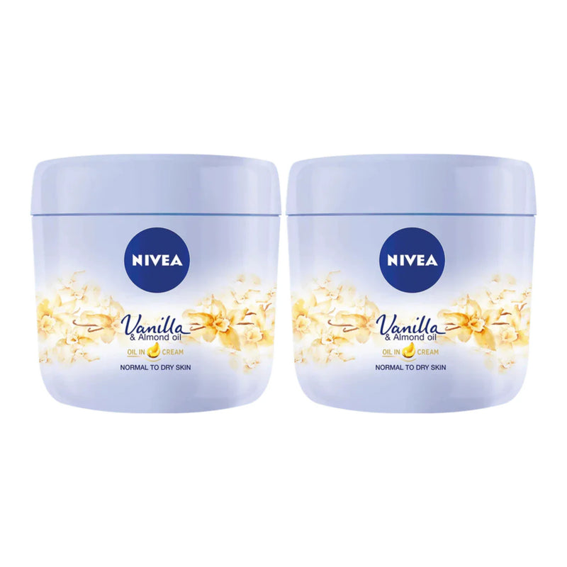 Nivea Vanilla & Almond Oil Body Cream, 13.5oz (400ml) (Pack of 2)