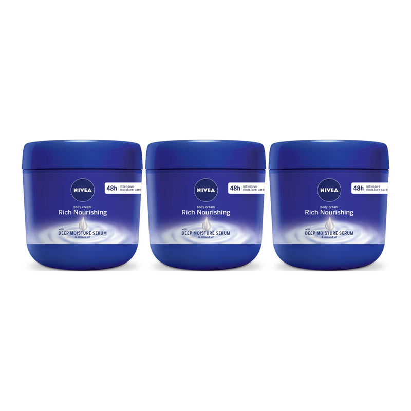 Nivea Rich Nourishing Body Cream w/  Almond Oil & Vitamin E, 13.5oz (Pack of 3)