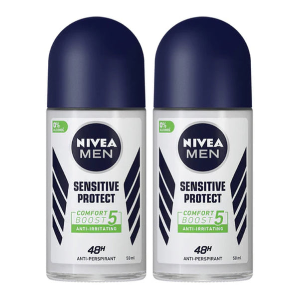 Nivea Men Sensitive Protect Antiperspirant Deodorant, 1.7oz (50ml) (Pack of 2)