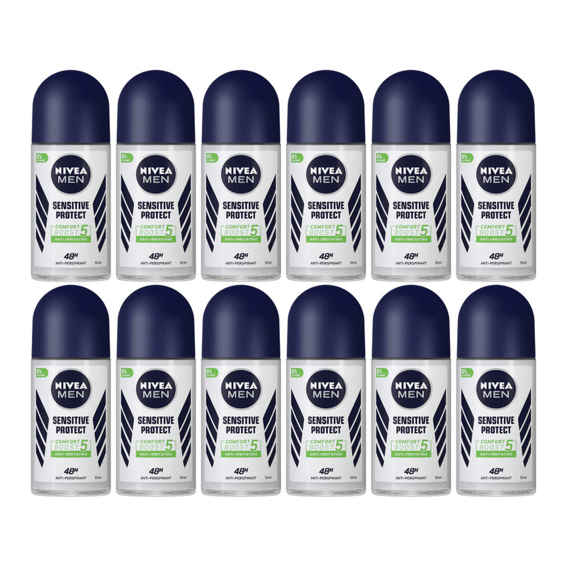 Nivea Men Sensitive Protect Antiperspirant Deodorant, 1.7oz (50ml) (Pack of 12)