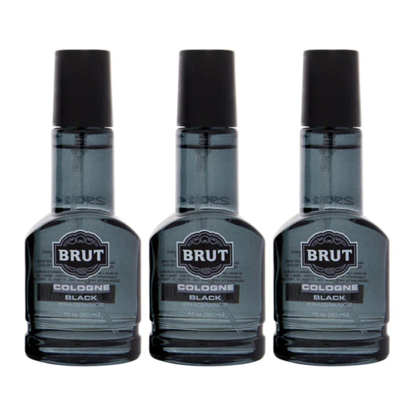 Brut Cologne For Men - Black Fragrance, 1oz. - Limited Edition (Pack of 3)