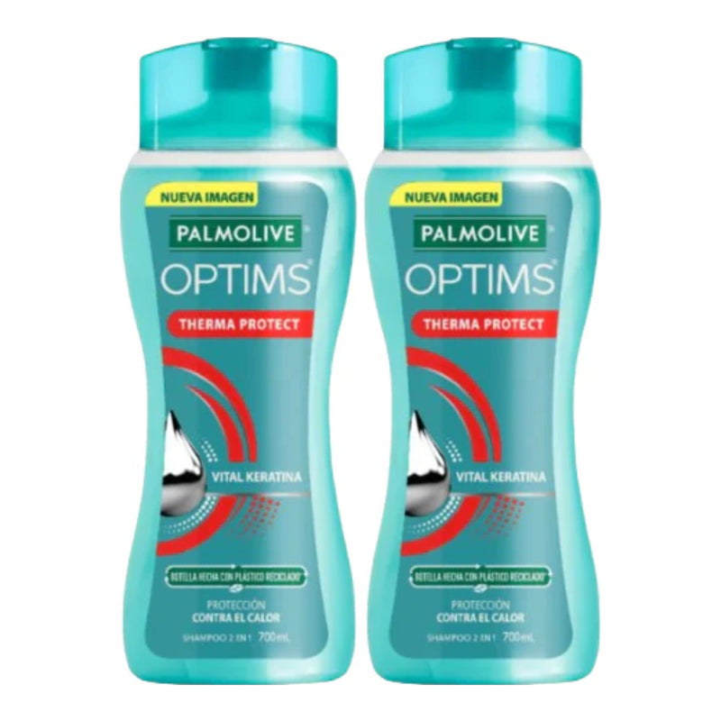 Palmolive Optims Therma Protect 2-in-1 Shampoo Vital Keratina 700ml (Pack of 2)