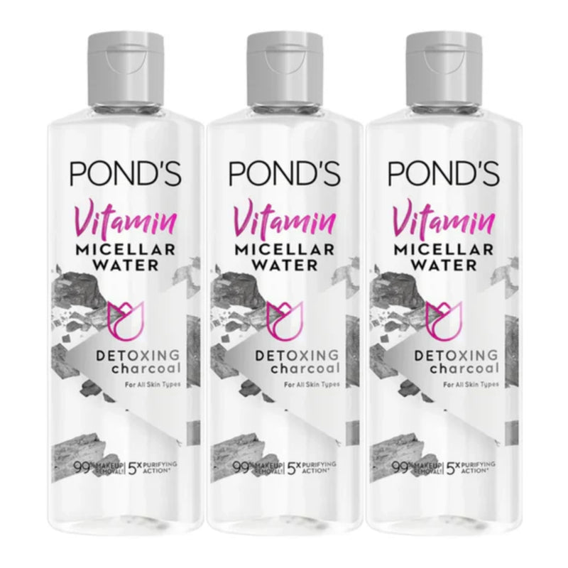 Pond's Vitamin Micellar Water - Detoxing Charcoal, 13.5oz (400ml) (Pack of 3)