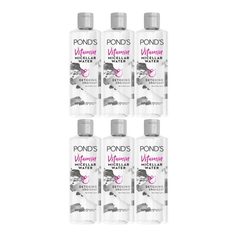 Pond's Vitamin Micellar Water - Detoxing Charcoal, 13.5oz (400ml) (Pack of 6)