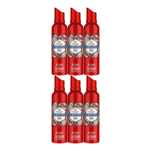 Old Spice Wolfthorn Deodorant Body Spray, 4.73oz (Pack of 6)