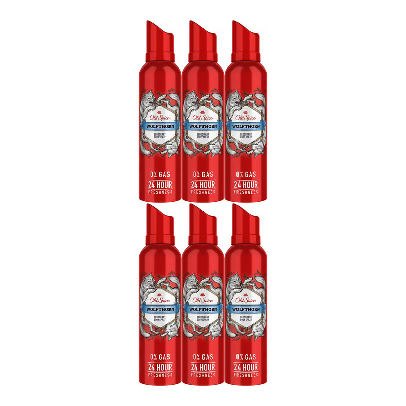 Old Spice Wolfthorn Deodorant Body Spray, 4.73oz (Pack of 6)