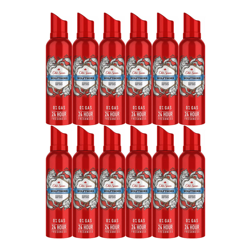 Old Spice Wolfthorn Deodorant Body Spray, 4.73oz (Pack of 12)