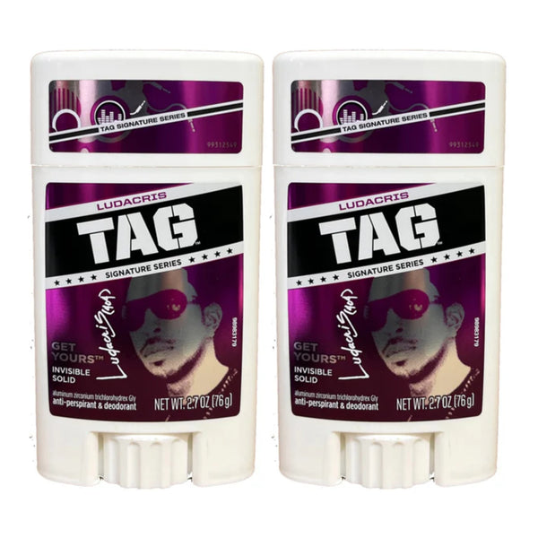 Tag Ludacris Invisible Solid Deodorant LIMITED EDITION, 2.7oz (76g) (Pack of 2)