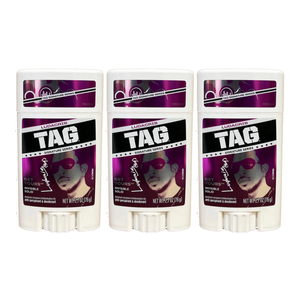 Tag Ludacris Invisible Solid Deodorant LIMITED EDITION, 2.7oz (76g) (Pack of 3)