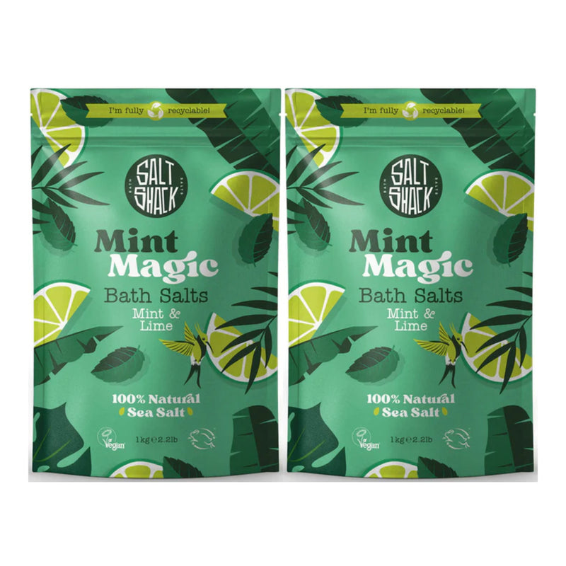 Salt Shack Mint Magic Mint & Lime Bath Salts, 2.2lb (1kg) (Pack of 2)