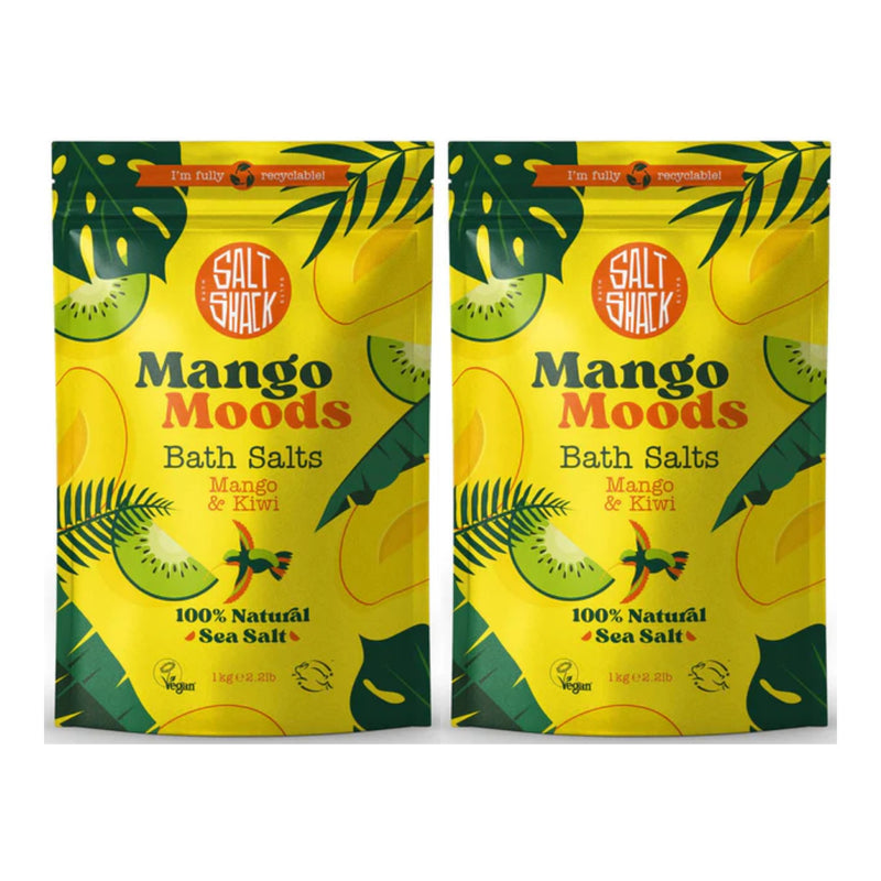 Salt Shack Mango Moods Mango & Kiwi Bath Salts, 2.2lb (1kg) (Pack of 2)