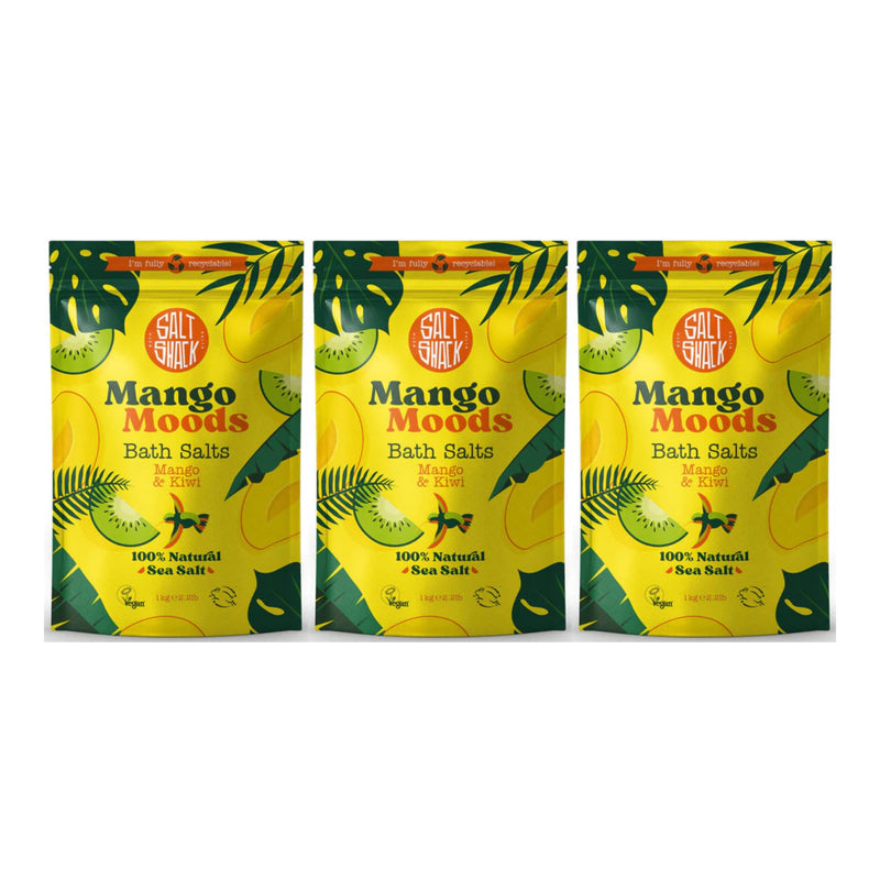 Salt Shack Mango Moods Mango & Kiwi Bath Salts, 2.2lb (1kg) (Pack of 3)