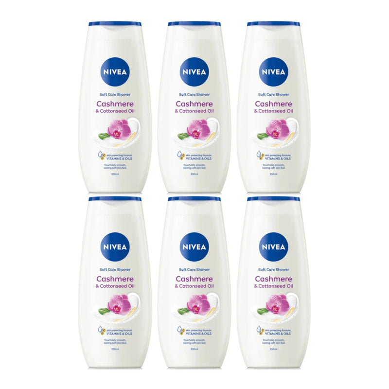 Nivea Cashmere & Cottonseed Oil Shower Gel w/ Vitamins, 8.45oz (Pack of 6)