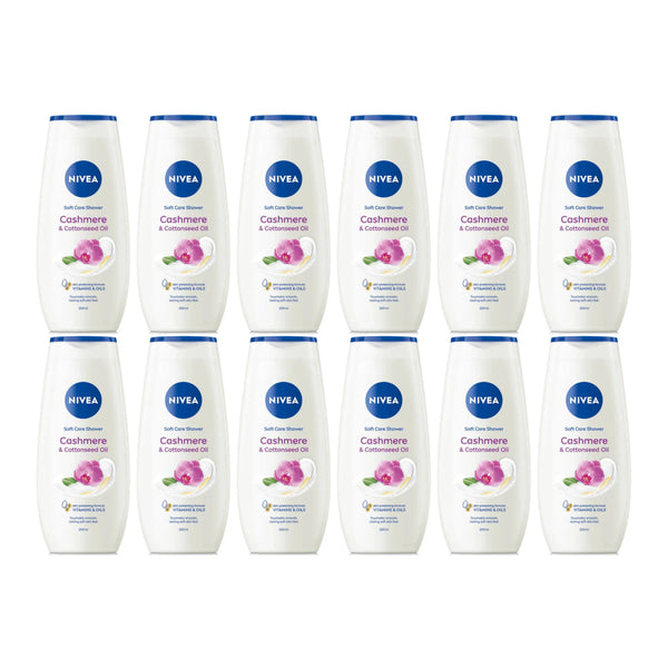 Nivea Cashmere & Cottonseed Oil Shower Gel w/ Vitamins, 8.45oz (Pack of 12)