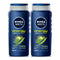 Nivea Men Energy 3-in-1 Shower Gel w/ Mint Extract, 8.45oz (250ml) (Pack of 2)