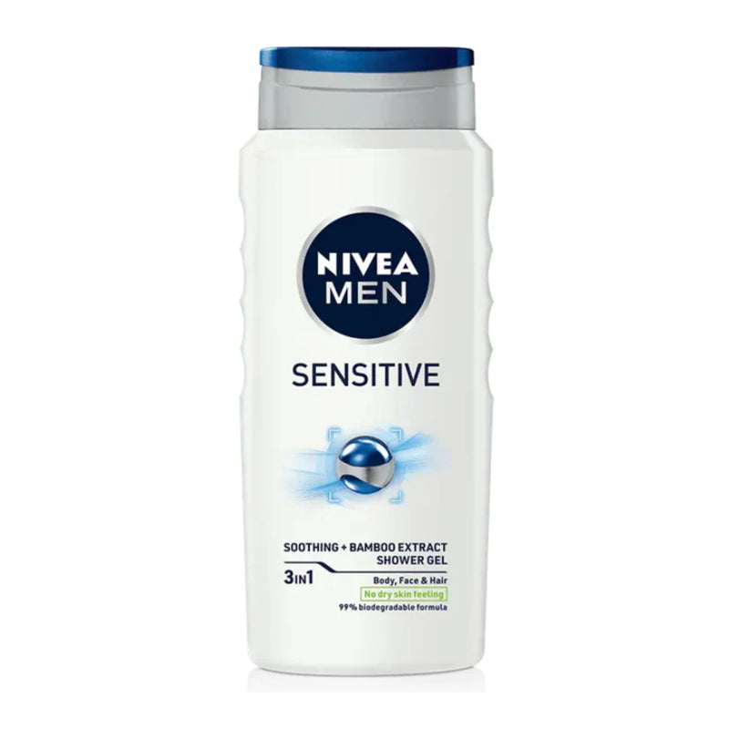 Nivea Men Sensitive 3-in-1 Shower Gel Bamboo Extract 8.45oz (250ml)