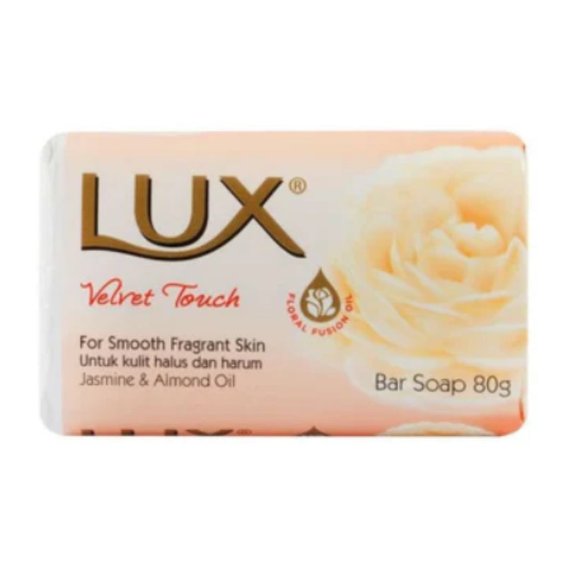 LUX Velvet Touch Bar Soap With Jasmine & Almond Oil, 80g (2.8oz)