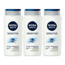 Nivea Men Sensitive 3-in-1 Shower Gel Bamboo Extract 8.45oz (250ml) (Pack of 3)