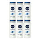 Nivea Men Sensitive 3-in-1 Shower Gel Bamboo Extract 8.45oz (250ml) (Pack of 6)