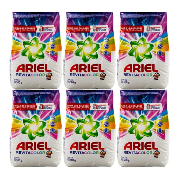 Ariel Revitacolor Laundry Detergent Powder, 17oz (500g) (Pack of 6)