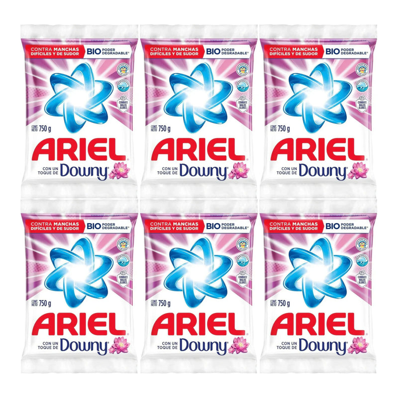 Ariel Laundry Detergent Powder With A Touch of Downy, 750g (Pack of 6)