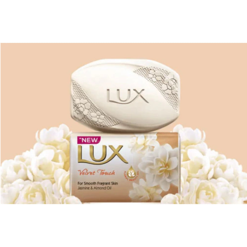 LUX Velvet Touch Bar Soap With Jasmine & Almond Oil, 80g (2.8oz) (Pack of 2)