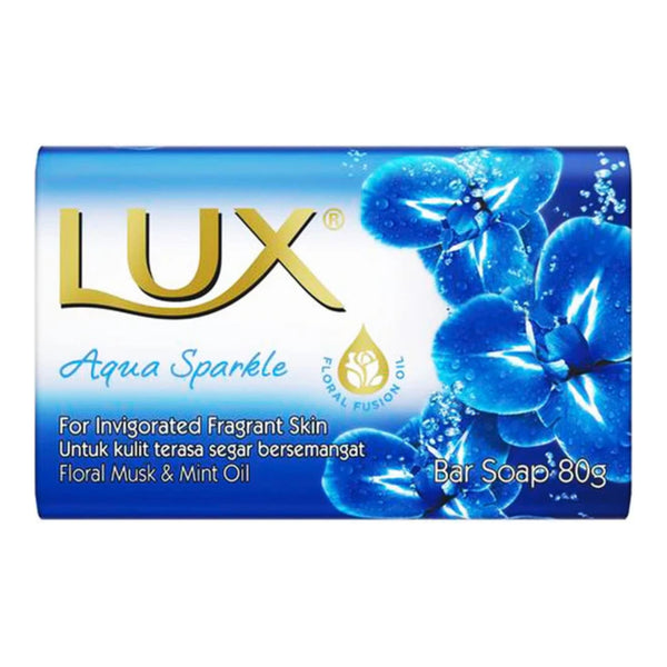 LUX Aqua Sparkle Bar Soap With Floral Musk & Mint Oil, 80g (2.8oz)