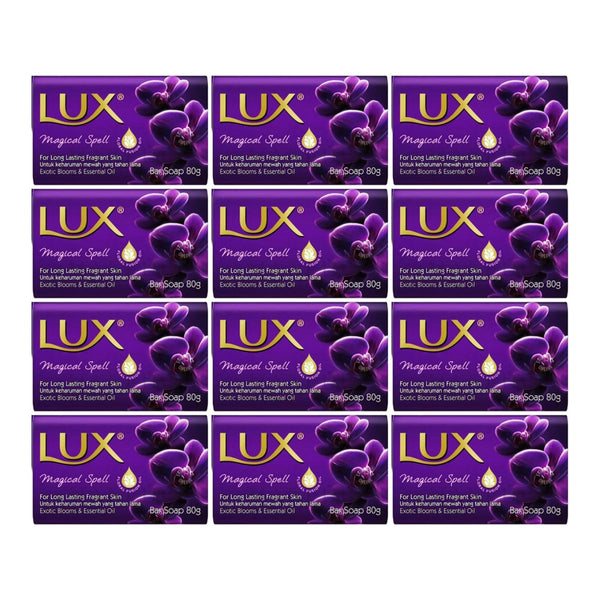 LUX Magical Spell Bar Soap With Exotic Blooms & Essential Oils, 80g (Pack of 12)