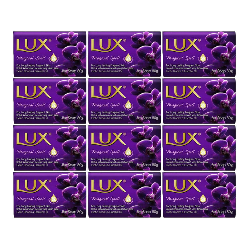 LUX Magical Spell Bar Soap With Exotic Blooms & Essential Oils, 80g (Pack of 12)