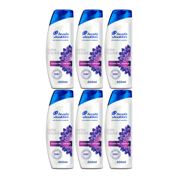 Head & Shoulders Anti-Dandruff Shampoo - Extra Volume, 13.5oz 400ml (Pack of 6)