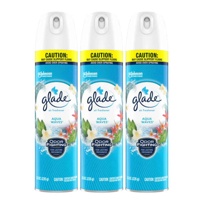 Glade Aqua Waves Air Freshener Spray, 8.3 oz. (Pack of 3)