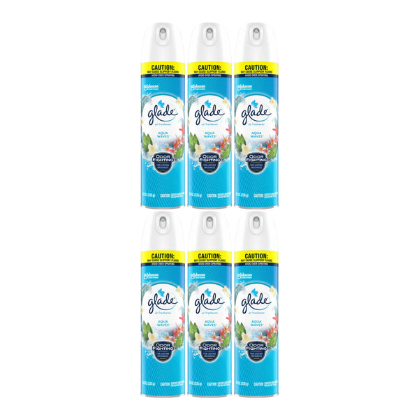 Glade Aqua Waves Air Freshener Spray, 8.3 oz. (Pack of 6)