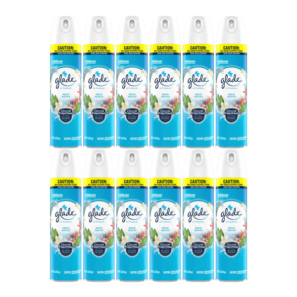 Glade Aqua Waves Air Freshener Spray, 8.3 oz. (Pack of 12)