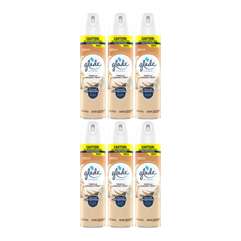 Glade Vanilla Caramel Twist Air Freshener Spray, 8.3 oz. (Pack of 6)